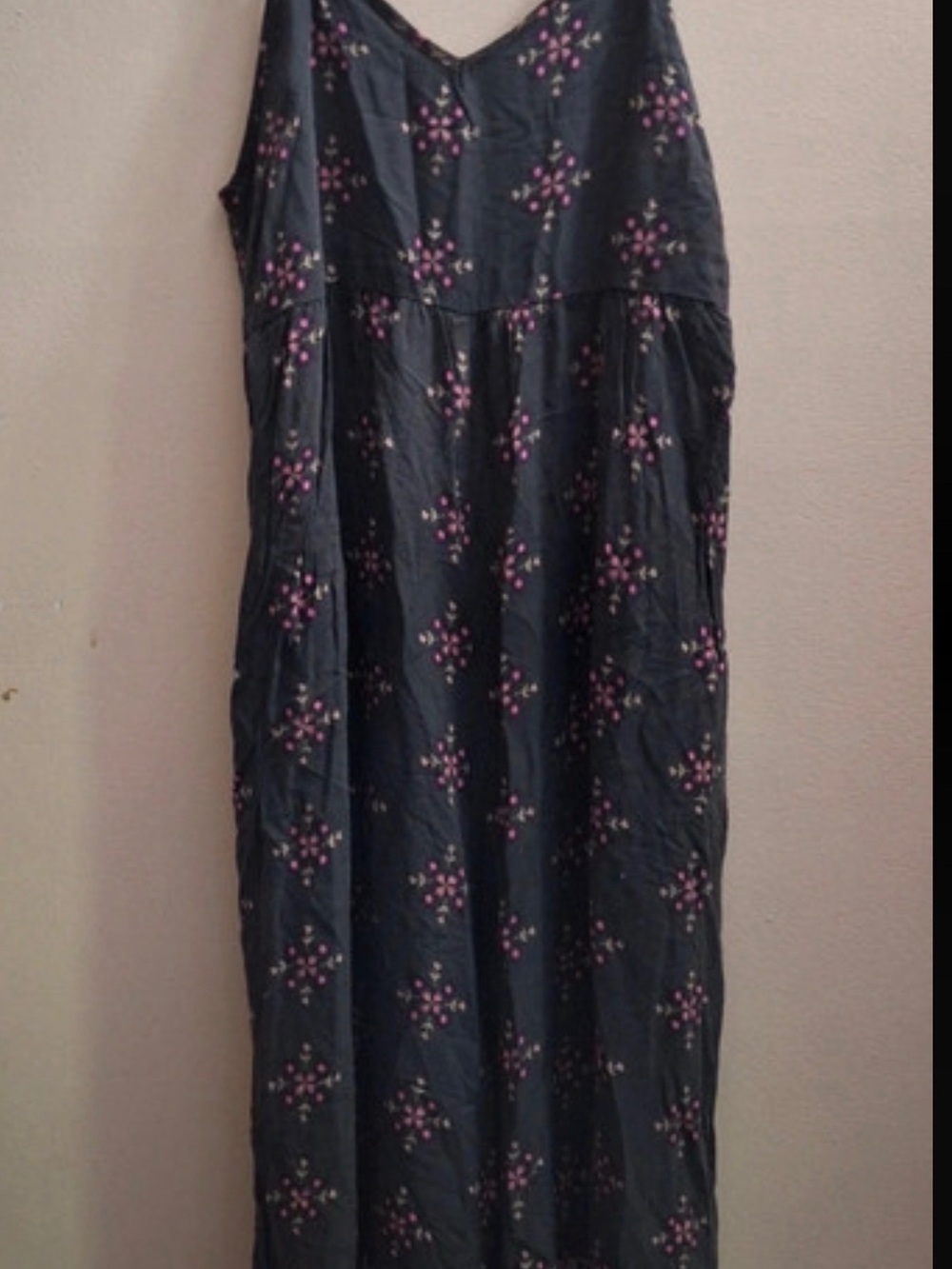 NATURAL LIFE Navy Jumpsuit with Pink Floral Print and ruffle bottoms